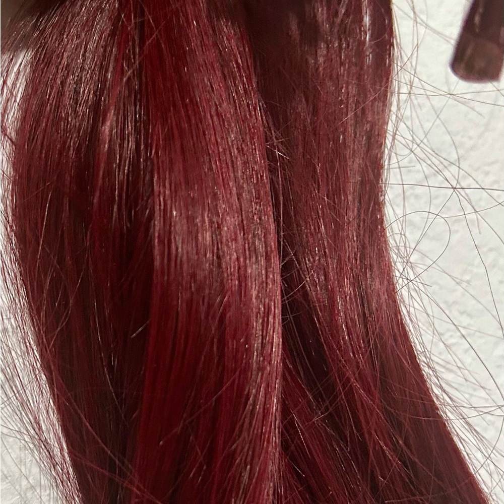 14in Nail U-Tip Keratin fusion Extensions Red 24 pc. Human Hair remy 15g